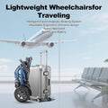 Lightweight Electric Wheelchair for Adults - Foldable Electric Wheelchairs for Seniors - 10Ah 500W Motors Motorized Wheelchairs Support 330 lbs, All Terrain Travel Powered Wheel Chairs, Blue