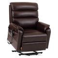 DYNOX Big Tall Man Large-Wide Power Dual Motor Lift Recliners Chairs for Elderly Lay Flat Lift Chair with Infinite Positions, Heat & Massage, Supports 400 LBS(9298L,Faux Leather,Brown)