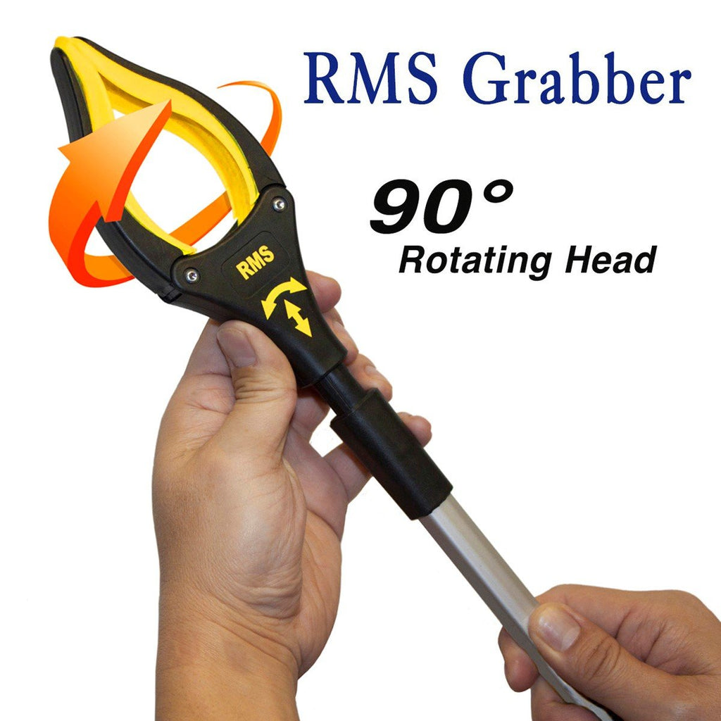 RMS 2-Pack 34 Inch Extra Long Grabber Reacher with Rotating Jaw - Mobility Aid Reaching Assist Tool