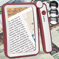 Magnifying Glass with Light, Rechargeable 5X Large Page Magnifier for Reading, Folding Handheld Dimmable, LED Lighted Rectangle Magnifier for Reading Book Small Print for Seniors Low Vision