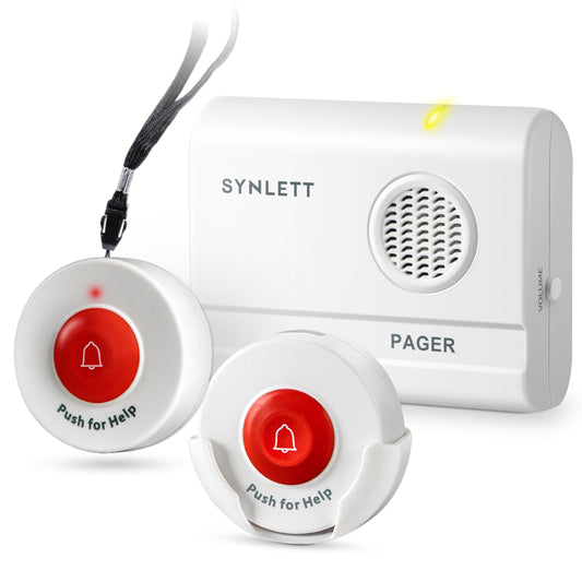 Caregiver Pager Wireless Call Buttons for Elderly Monitoring SOS Alert System Portable Alarm for Nurse Call Seniors Patients Emergency Home