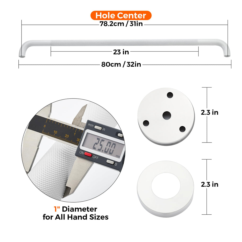 Grab Bars for Shower, 2 Pack 16-Inch Anti Slip Shower Handles for Elderly, Safety Shower Grab Bar, Stainless Steel Handicap Grab Bars for Bathroom (Polished Nickel 1" Diameter)