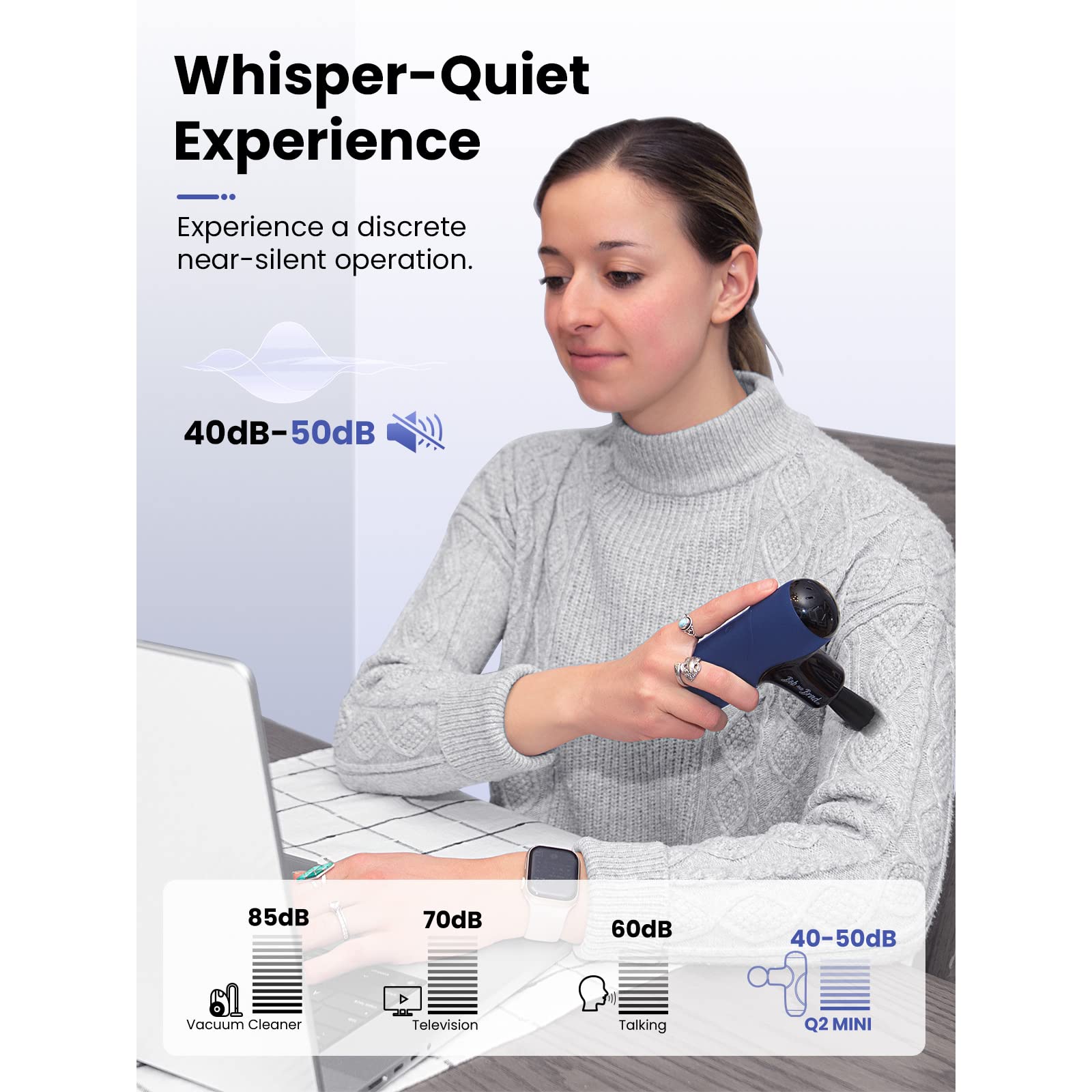 BOB AND BRAD Q2 Pro Mini Massage Gun with Heat and Cold Head,Pocket-Sized Deep Tissue Massager Gun,Portable Percussion Muscle Massager Gun, Ultra Small&Quiet Muscle Massage Gun