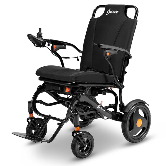 Aotedor 37lbs Lightweight Carbon Fiber Electric Wheelchairs for Adults 30 Miles Long Range Foldable Motorized Wheelchair with Dual 12Ah Batteries & Dual Motors,Intelligent Portable Airline Approved