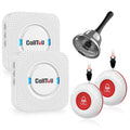 CallToU Wireless Caregiver Pager Smart Call System 2 SOS Call Buttons/Transmitters 2 Receivers Nurse Calling Alert Patient Help System for Home/Personal Attention Pager 500+Feet Plugin Receiver