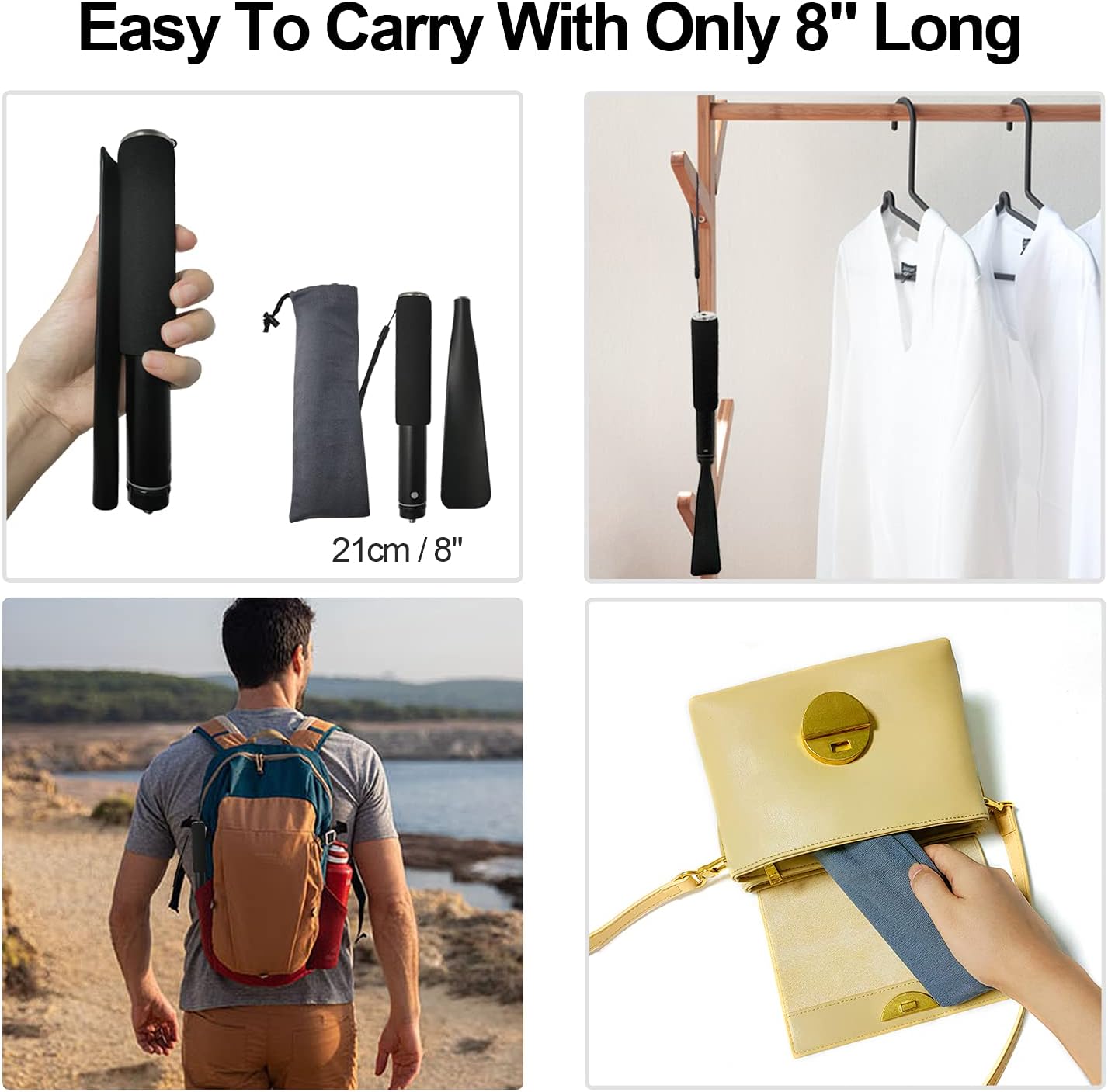 TriPro Shoe Horn Long Handle -15"-37" Telescopic Metal Shoe Horn Adjustable Length, Aluminum Alloy, Portable Long Handled Shoe Horn, Shoe Horn Long Handle For Seniors Men Women Kids