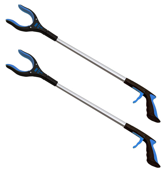 RMS 2-Pack 34 Inch Extra Long Grabber Reacher with Rotating Jaw - Mobility Aid Reaching Assist Tool
