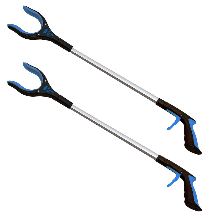 RMS 2-Pack 34 Inch Extra Long Grabber Reacher with Rotating Jaw - Mobility Aid Reaching Assist Tool