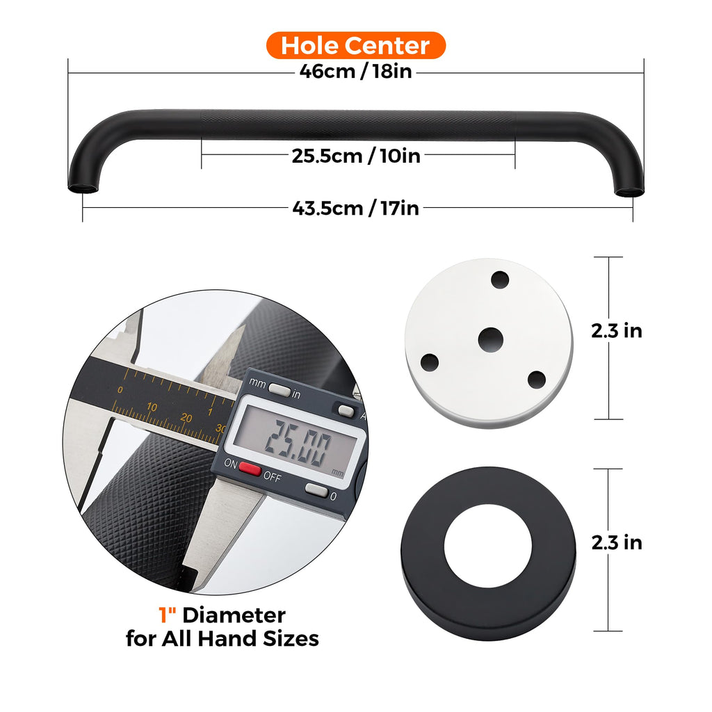 Grab Bars for Shower, 2 Pack 16-Inch Anti Slip Shower Handles for Elderly, Safety Shower Grab Bar, Stainless Steel Handicap Grab Bars for Bathroom (Polished Nickel 1" Diameter)