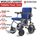 Rubicon DX04 World's Lightest (only 30lbs) Foldable Electric Wheelchair - Travel Size - Airline Approved - User Friendly - 10 mi Cruise Range - Ships from USA - Serviced in USA (Model3)