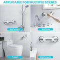 TAILI Grab Bars for Bathtubs and Showers 2 Pack Suction Grab Bar, Heavy Duty Shower Handle Removable Bath Handrails for Seniors and Elderly, Bathroom Safety Grip No Drilling Waterproof,Grey