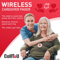 CallToU Wireless Caregiver Pager Smart Call System 2 SOS Call Buttons/Transmitters 2 Receivers Nurse Calling Alert Patient Help System for Home/Personal Attention Pager 500+Feet Plugin Receiver