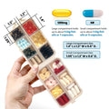 3 Pack 14 Grids Travel Pill Organizer Box with 415-Pcs Medicine Name Labels - Pocket Daily Pharmacy Case Container Kit - Travel Medication Holder Dispenser for Fish Oil Vitamin Supplement Storage