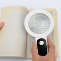 JMH Magnifying Glass with Light, 30X Handheld Large 18LED Cold and Warm Light with 3 Modes, Illuminated Magnifier for Seniors Reading, Inspection, Coins, Jewelry, Exploring