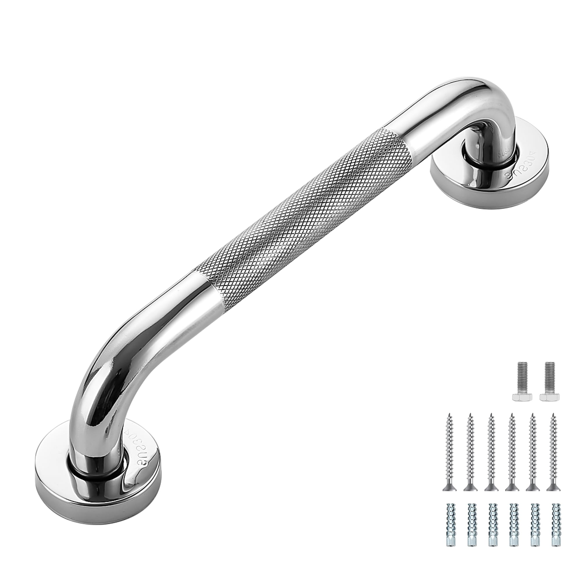 Grab Bars for Shower, 2 Pack 16-Inch Anti Slip Shower Handles for Elderly, Safety Shower Grab Bar, Stainless Steel Handicap Grab Bars for Bathroom (Polished Nickel 1" Diameter)