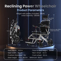 New 16" Big Front Wheel Electric Wheelchair for Adults, 19.7" Seat Width All Terrain Power Wheelchairs, Dual Brakes, Foldable Motorized Wheel Chair 330lbs, Rear Control Included, Led Light, Backpack