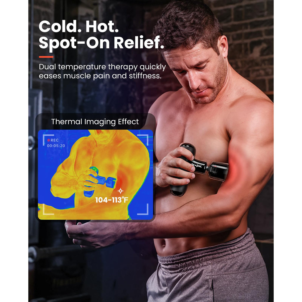 BOB AND BRAD Q2 Pro Mini Massage Gun with Heat and Cold Head,Pocket-Sized Deep Tissue Massager Gun,Portable Percussion Muscle Massager Gun, Ultra Small&Quiet Muscle Massage Gun