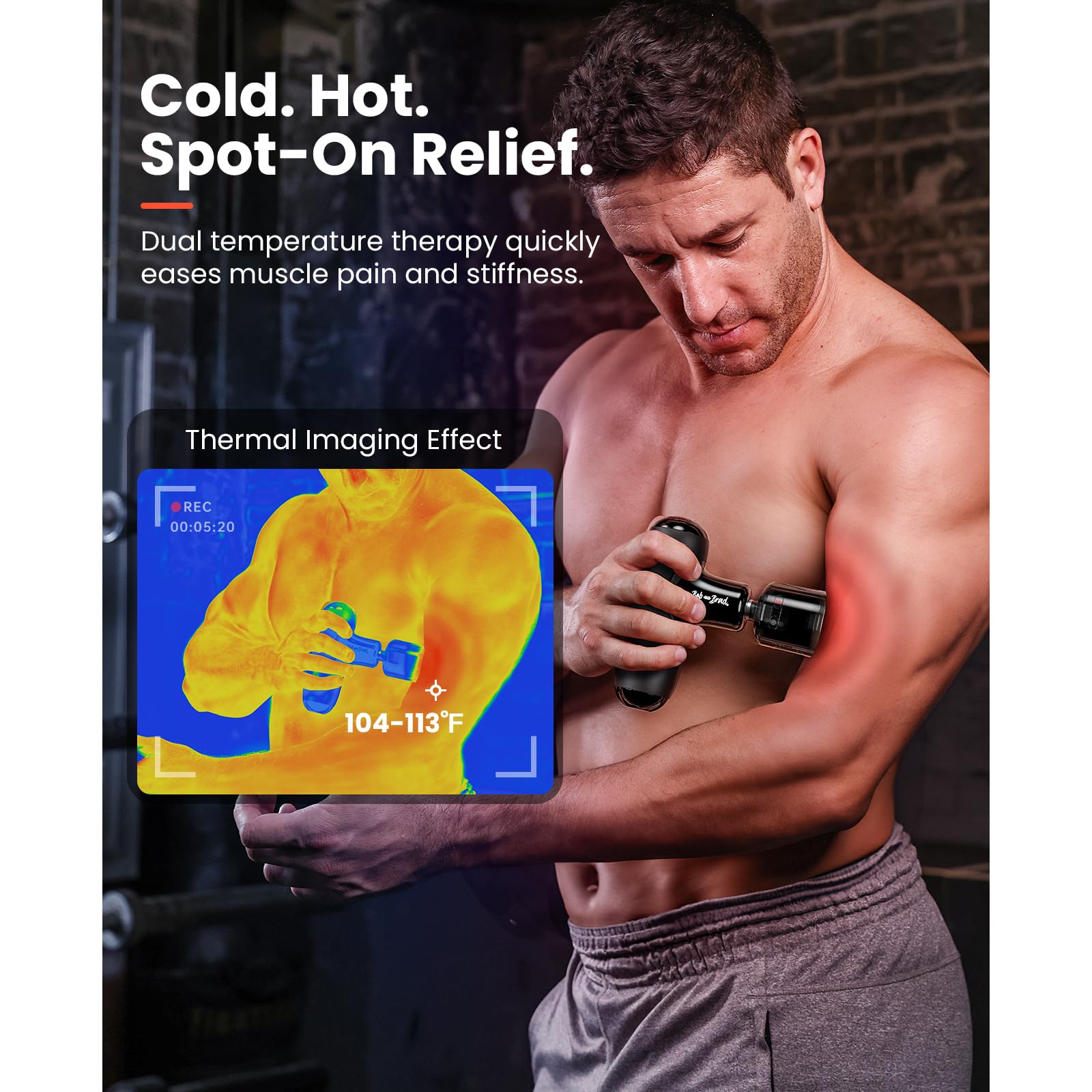 BOB AND BRAD Q2 Pro Mini Massage Gun with Heat and Cold Head,Pocket-Sized Deep Tissue Massager Gun,Portable Percussion Muscle Massager Gun, Ultra Small&Quiet Muscle Massage Gun