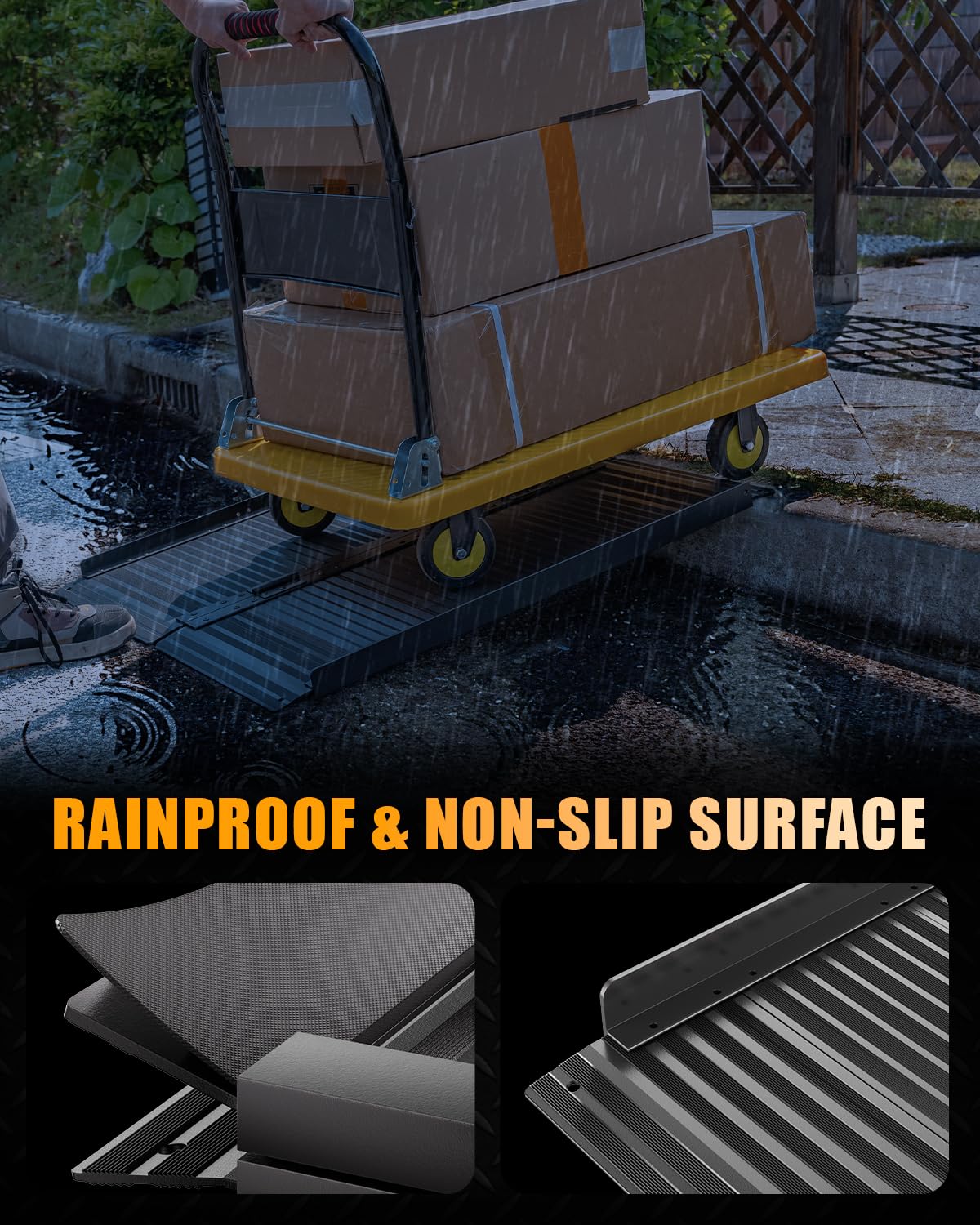VNN Portable Wheelchair Ramp 4FT, Non-Slip Aluminum Folding Handicap Ramps, Door Threshold Wheelchair Ramps for Home, Threshold Ramp for Home Steps, Scooter Ramp, Doorways