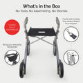 byACRE Carbon Overland/All Terrain Carbon rollator/Big Pneumatic Wheels/Lightweight at only 14.8 lbs/Foldable with seat