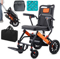 Super Lightweight Portable Transit Travel Wheelchair, Upgraded Folding Transport Wheelchairs (Weight 26.7lbs) for Adults and Seniors, Come with Telescopic Handle and Travel Bag