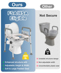 Raised Toilet Seat with Handles, Toilet Seat Riser for Seniors with Adjustable Height & Width, 400lb Handicap Elevated Toilet Seat for Elderly, Pregnant, Fit Any Toilet