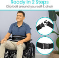 Vive Wheelchair Seatbelt - Safety Belt For The Elderly - Harness For Adults - Adjustable Straps For Chair/Bed Restraint - Patients Care - Falling out Prevention - For The Elderly, Pregnant & Paralyzed