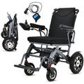 2025 New Reclining Electric Wheelchair for Adults, 30+ Miles Long Travel Range All Terrain Power Wheelchair with 2 Li-ion Battery, Lightweight Foldable Motorized Wheel Chair, with Headrest, Telescopic