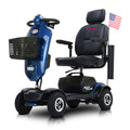 Metro Mobility 4 Wheel Folding Mobility Scooters for Seniors - 300 lbs Capacity Electric Mobility Scooter for Adults - Long Range Power Extended Battery with Thickened Seat and Crutch Box - Emerald