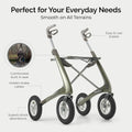 byACRE Carbon Overland/All Terrain Carbon rollator/Big Pneumatic Wheels/Lightweight at only 14.8 lbs/Foldable with seat