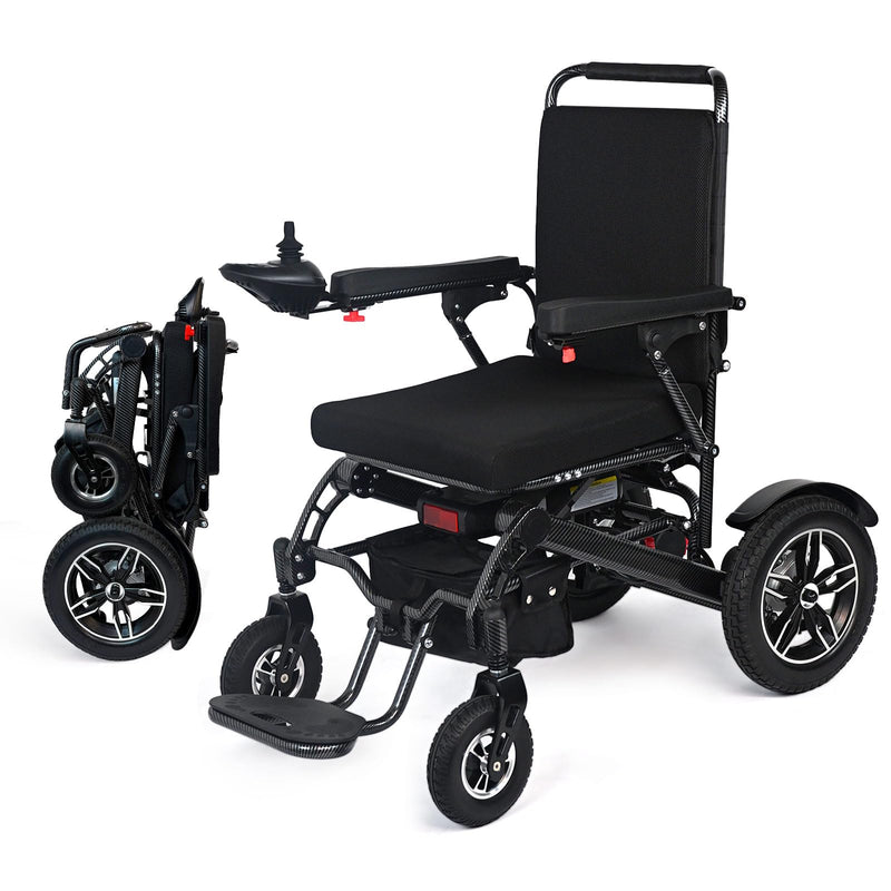 Foldable All-Terrain Electric Wheelchair for Adults, 500W Dual Motors, Lightweight Aluminum Alloy Frame, Lithium Battery, 300 lbs Capacity
