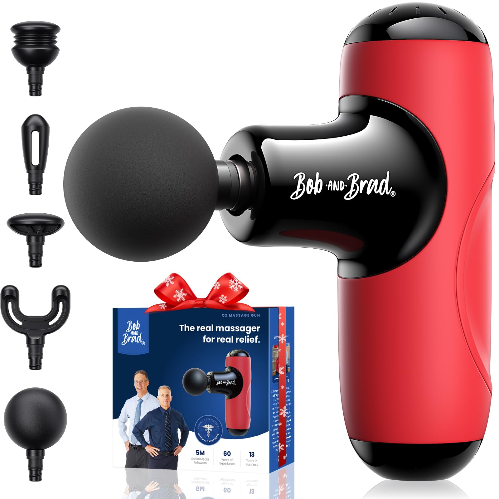BOB AND BRAD Q2 Pro Mini Massage Gun with Heat and Cold Head,Pocket-Sized Deep Tissue Massager Gun,Portable Percussion Muscle Massager Gun, Ultra Small&Quiet Muscle Massage Gun
