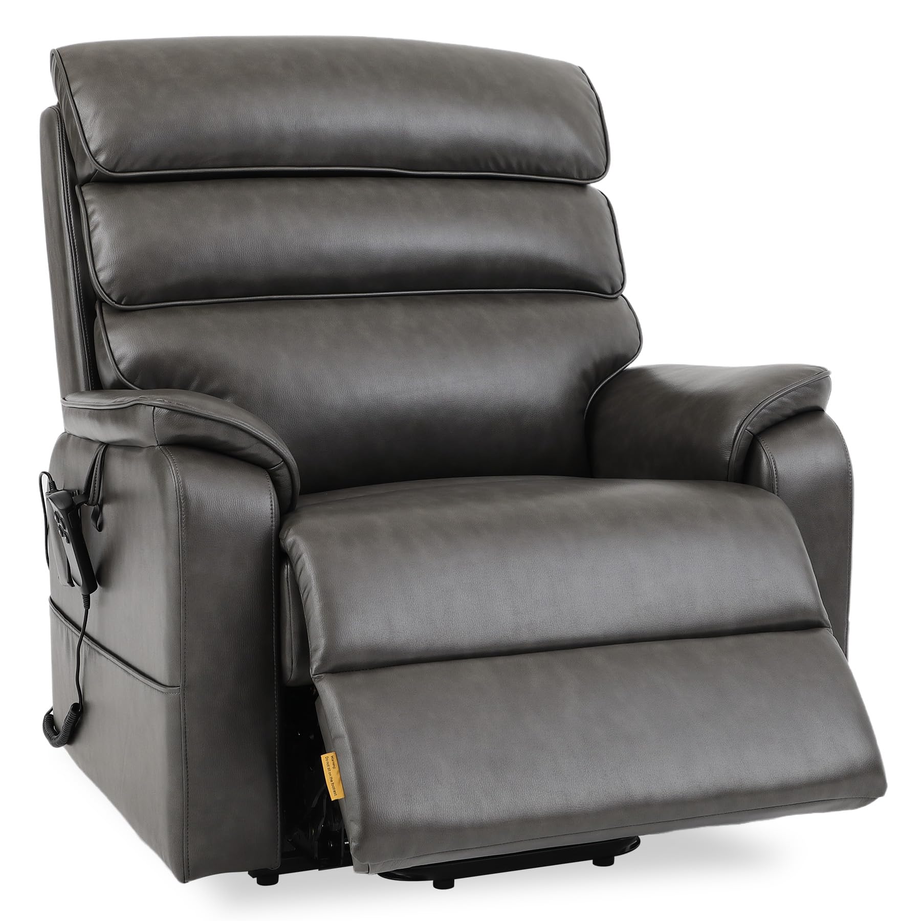 DYNOX Big Tall Man Large-Wide Power Dual Motor Lift Recliners Chairs for Elderly Lay Flat Lift Chair with Infinite Positions, Heat & Massage, Supports 400 LBS(9298L,Faux Leather,Brown)