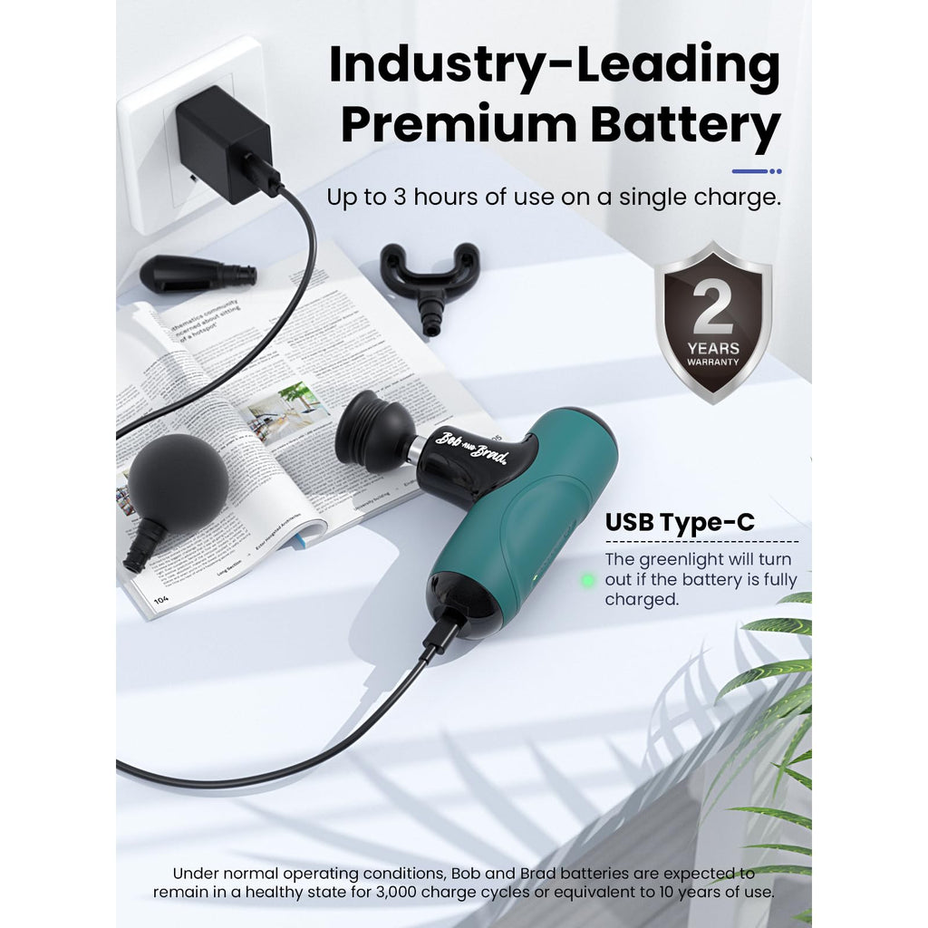 BOB AND BRAD Q2 Pro Mini Massage Gun with Heat and Cold Head,Pocket-Sized Deep Tissue Massager Gun,Portable Percussion Muscle Massager Gun, Ultra Small&Quiet Muscle Massage Gun