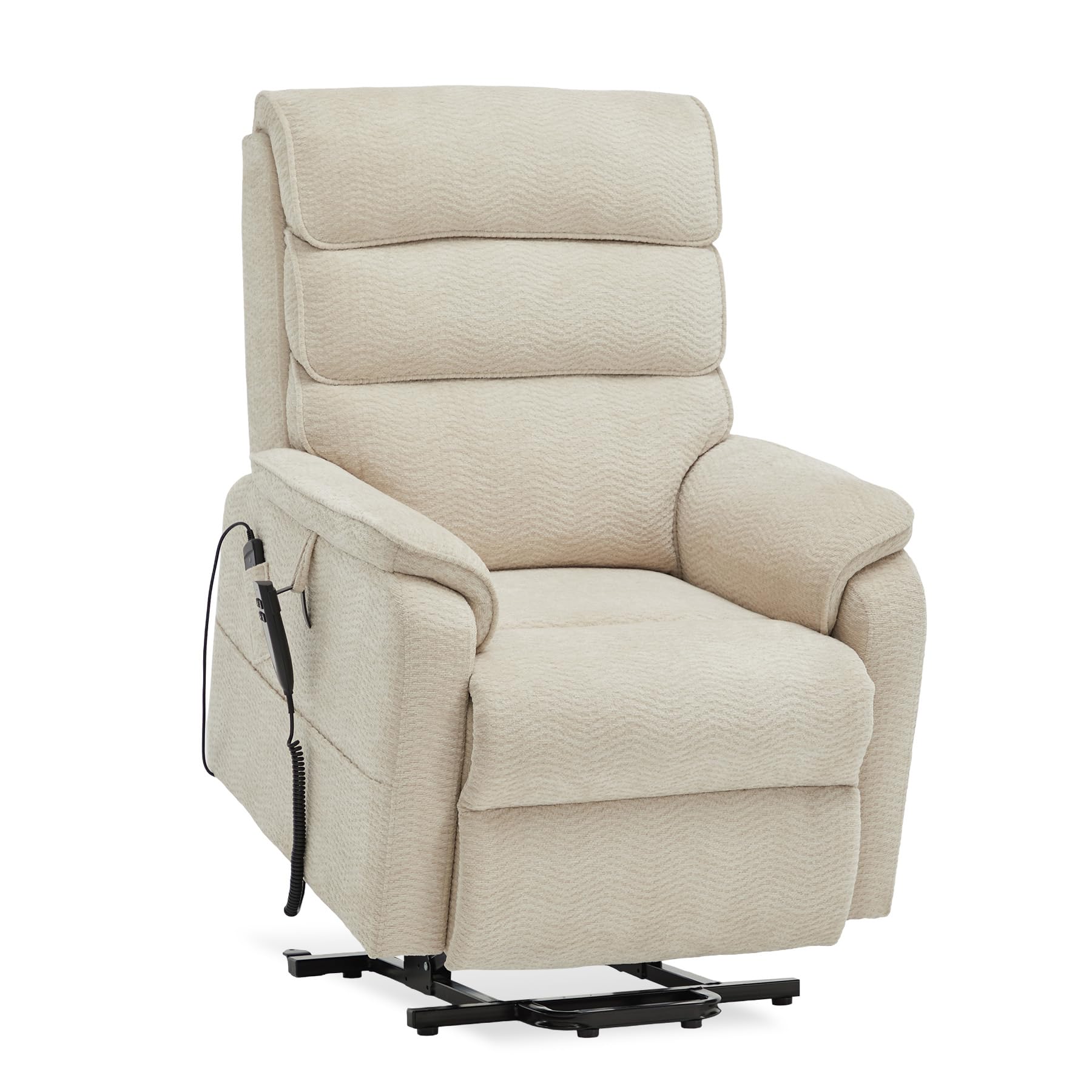 DYNOX Big Tall Man Large-Wide Power Dual Motor Lift Recliners Chairs for Elderly Lay Flat Lift Chair with Infinite Positions, Heat & Massage, Supports 400 LBS(9298L,Faux Leather,Brown)
