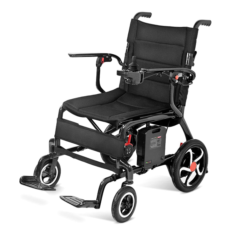 John Dawson 26lbs Ultralight Foldable 100% Carbon Fiber Electric Wheelchairs for Adults, Lightweight Power Wheelchair, Portable Airline Approved