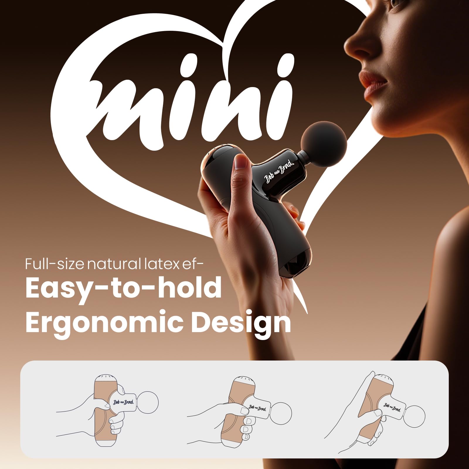 BOB AND BRAD Q2 Pro Mini Massage Gun with Heat and Cold Head,Pocket-Sized Deep Tissue Massager Gun,Portable Percussion Muscle Massager Gun, Ultra Small&Quiet Muscle Massage Gun