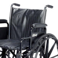 Drive Medical SSP220DDA-ELR Silver Sport 2 Full-Reclining Transport Wheelchair with Detachable Desk Arms and Swing-Away Elevating Leg Rest, Black