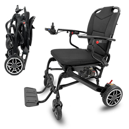 𝟐𝟔 𝐏𝐨𝐮𝐧𝐝𝐬 𝐂𝐚𝐫𝐛𝐨𝐧 𝐅𝐢𝐛𝐞𝐫 Electric Wheelchairs for Adults, 𝐔𝐥𝐭𝐫𝐚𝐥𝐢𝐠𝐡𝐭 𝐅𝐨𝐥𝐝𝐚𝐛𝐥𝐞 All Terrain Power Wheelchair, 300W Dual Motors Support 250 LBS