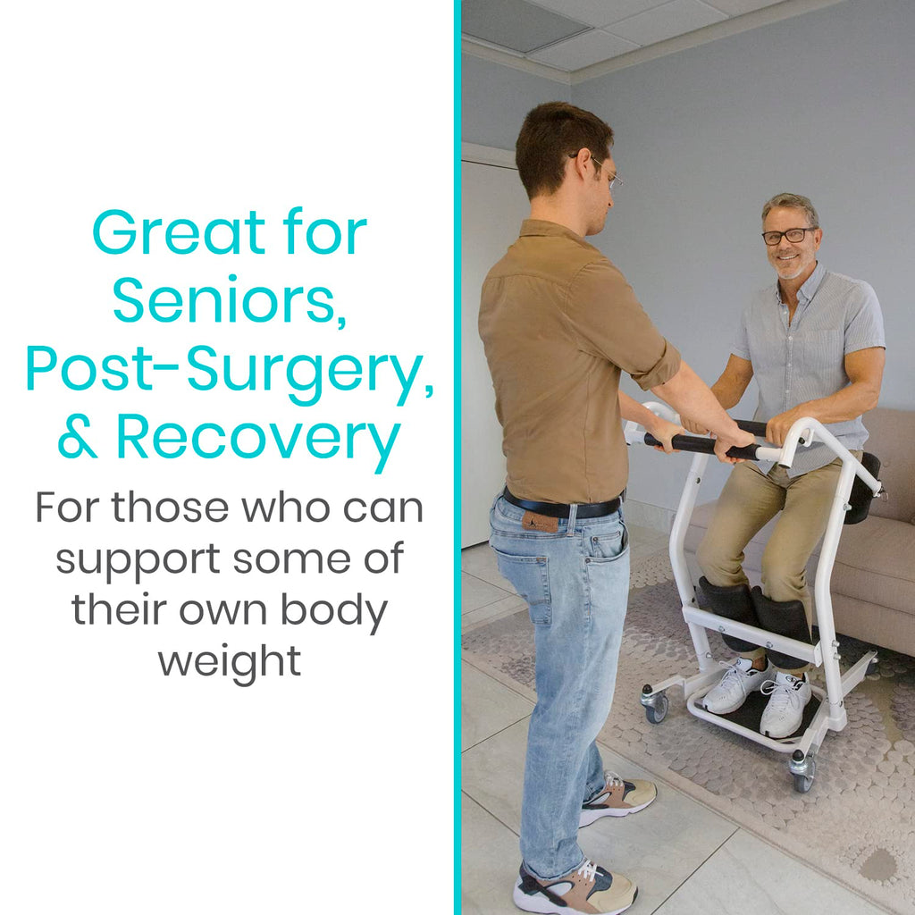 Vive Mobility Sit to Stand Patient Lift for Handicapped - Stand Assist Lift Aid for Home Care Use - Elderly Lift Assist Transfer Device - Transport Chair Stand Assist for Seniors, Adults & Disabled