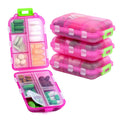 4PS Travel Pill Organizer with 164 Slice Labels，10 Compartments Travel Pill Box Portable Folding Small Pill Case Daily Pill Container Used for Carry Storage Medicine Organizer by M MUchengbao