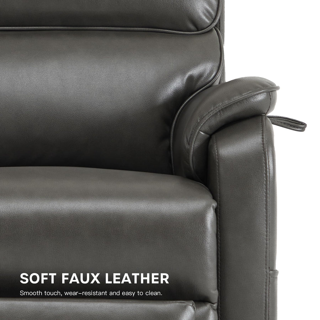 DYNOX Big Tall Man Large-Wide Power Dual Motor Lift Recliners Chairs for Elderly Lay Flat Lift Chair with Infinite Positions, Heat & Massage, Supports 400 LBS(9298L,Faux Leather,Brown)