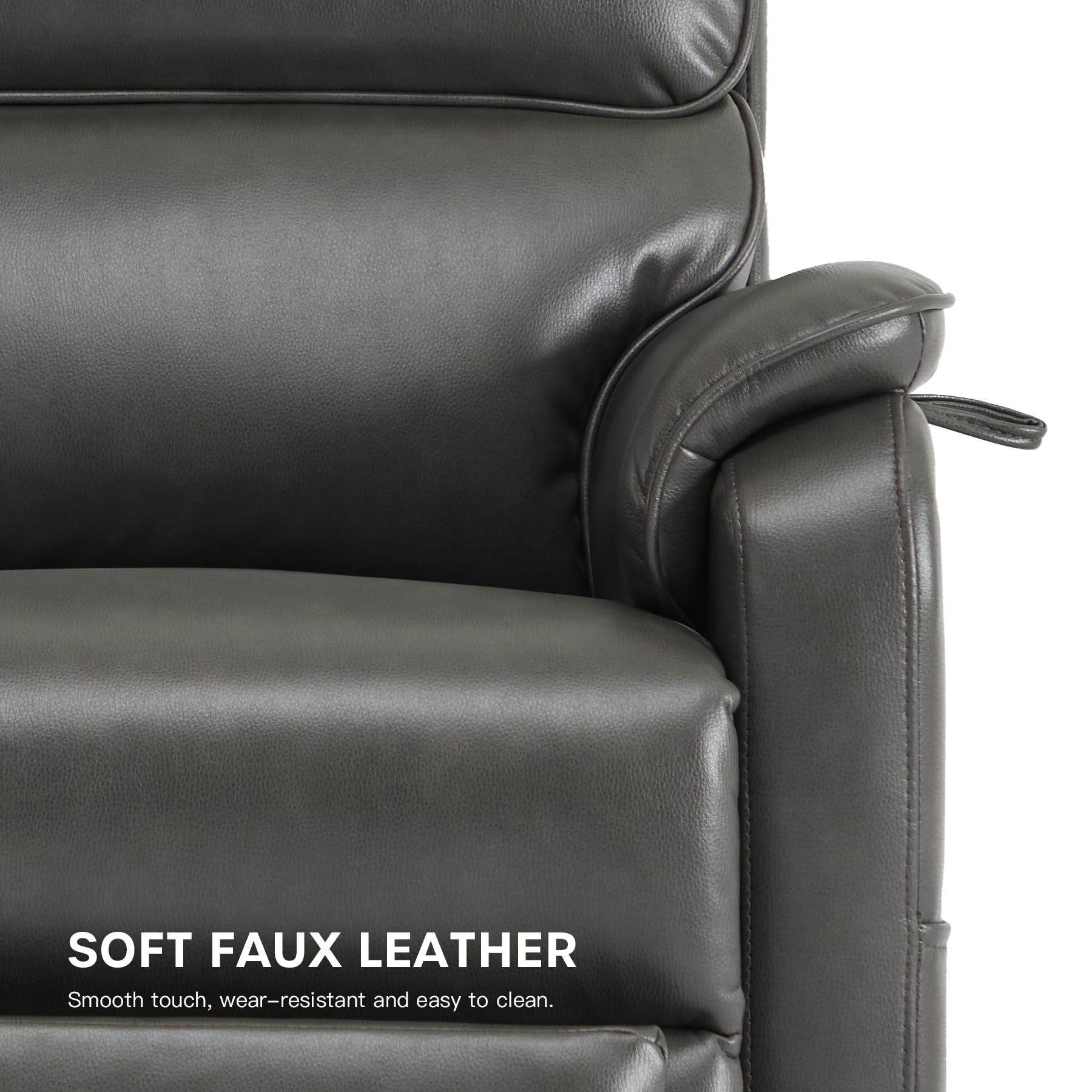 DYNOX Big Tall Man Large-Wide Power Dual Motor Lift Recliners Chairs for Elderly Lay Flat Lift Chair with Infinite Positions, Heat & Massage, Supports 400 LBS(9298L,Faux Leather,Brown)