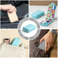 3 Pack 14 Grids Travel Pill Organizer Box with 415-Pcs Medicine Name Labels - Pocket Daily Pharmacy Case Container Kit - Travel Medication Holder Dispenser for Fish Oil Vitamin Supplement Storage