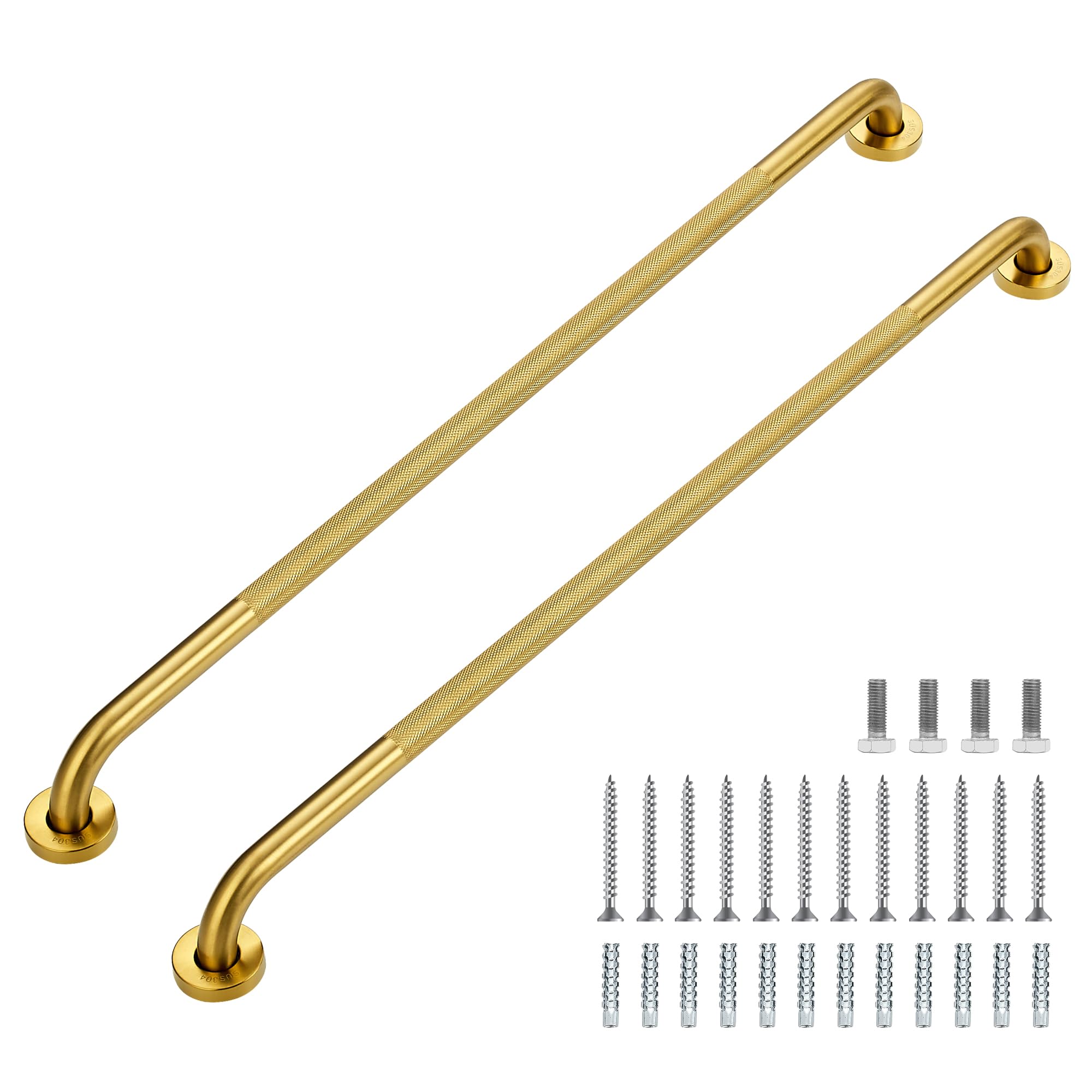 Grab Bars for Shower, 2 Pack 16-Inch Anti Slip Shower Handles for Elderly, Safety Shower Grab Bar, Stainless Steel Handicap Grab Bars for Bathroom (Polished Nickel 1" Diameter)
