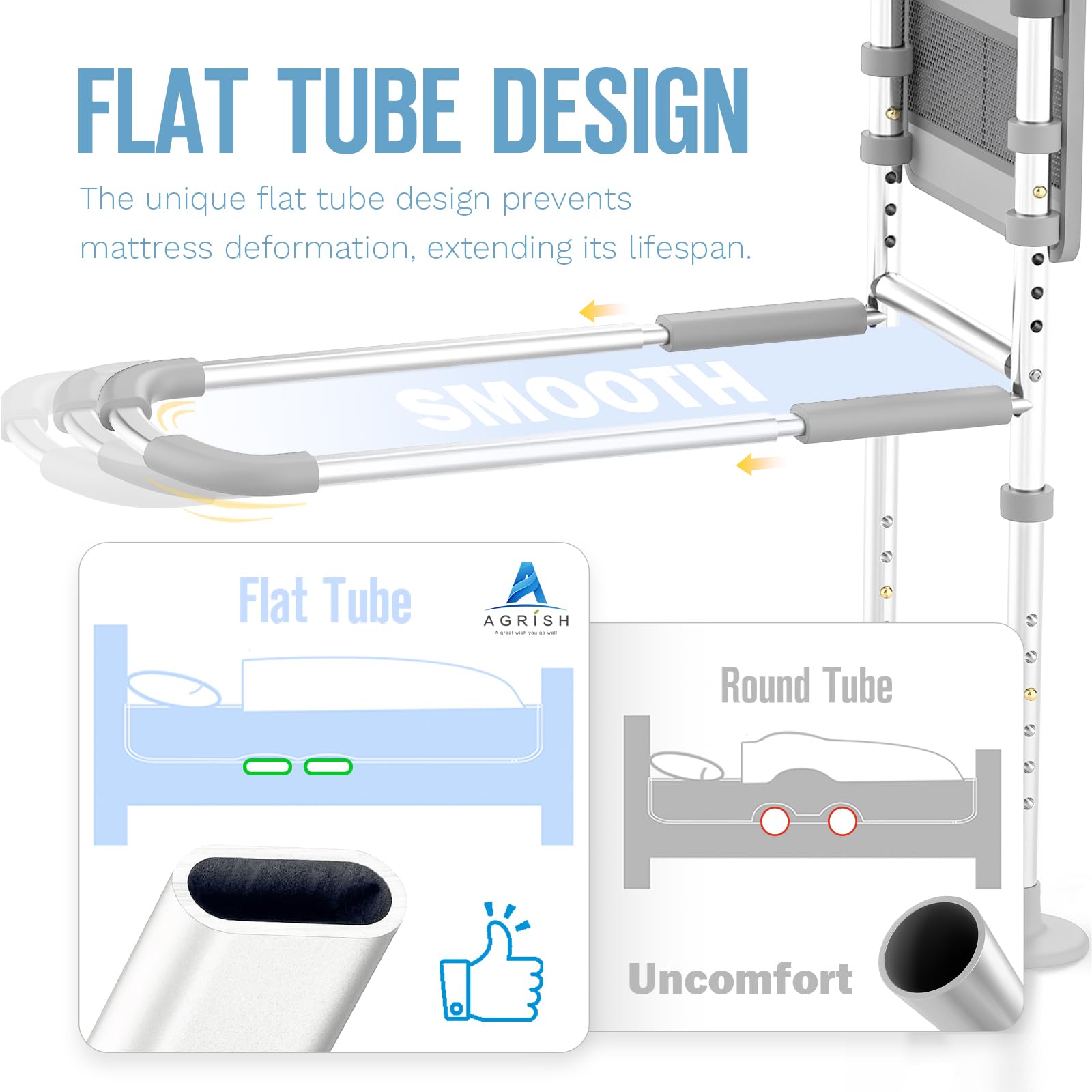 Bed Rails Elderly Adults Safety, Bedside Assist Grab Bar Handrails for Seniors with Motion Sensor Light & Pouch, Adjustable Bed Cane Portable Handle Railing, Fit King Queen Full Twin Bed