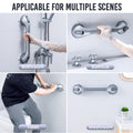 TAILI Grab Bars for Bathtubs and Showers 2 Pack Suction Grab Bar, Heavy Duty Shower Handle Removable Bath Handrails for Seniors and Elderly, Bathroom Safety Grip No Drilling Waterproof,Grey