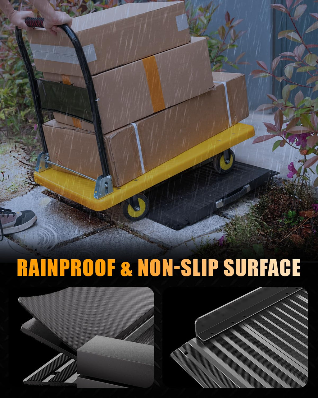 VNN Portable Wheelchair Ramp 4FT, Non-Slip Aluminum Folding Handicap Ramps, Door Threshold Wheelchair Ramps for Home, Threshold Ramp for Home Steps, Scooter Ramp, Doorways