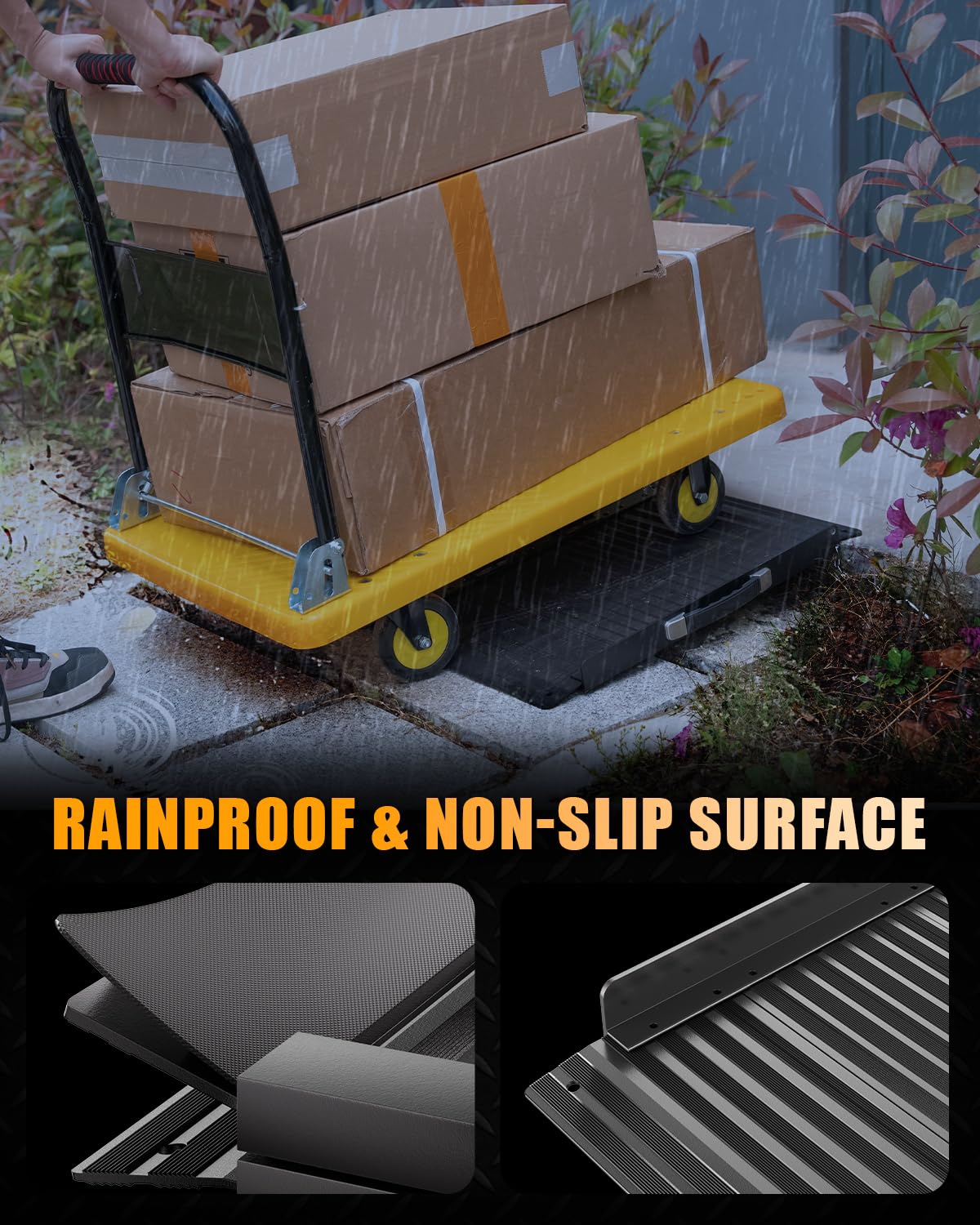 VNN Portable Wheelchair Ramp 4FT, Non-Slip Aluminum Folding Handicap Ramps, Door Threshold Wheelchair Ramps for Home, Threshold Ramp for Home Steps, Scooter Ramp, Doorways