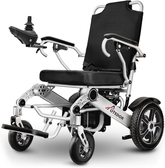 [2025 Upgrade] Aotedor 30 Miles Long Travel Range, Electric Wheelchair for Adults Power Wheelchairs Lightweight Foldable All Terrain Motorized Wheelchair for Seniors Compact Portable Airline Approved